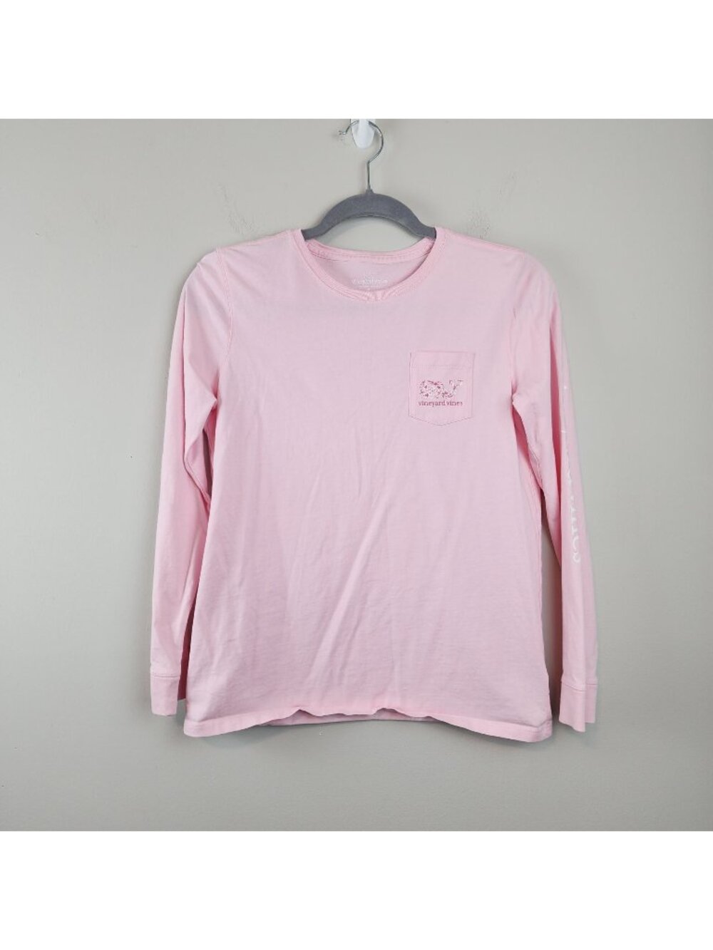 Vineyard Vines girls L / 14  Happy Mother's Day pink shirt Floral Whale New